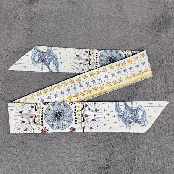 New Tarot Cards Silk Skinny Scarf Twilly 'Star' - Picture 4 of 7